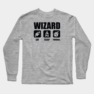 WIZARD Eat Sleep Fireball Long Sleeve T-Shirt